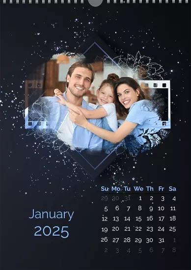 Calendar template with family photos