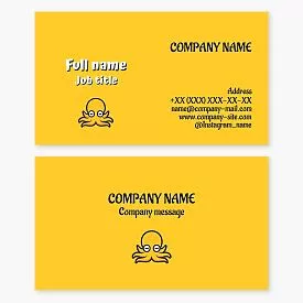Cartoon style business card template with an octopus.
