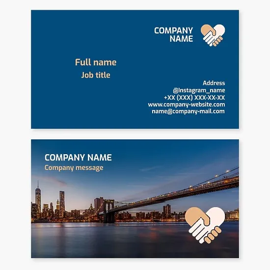 Handshake, Heart | Partnership | Joint Activity | Consortium | Business Card Template