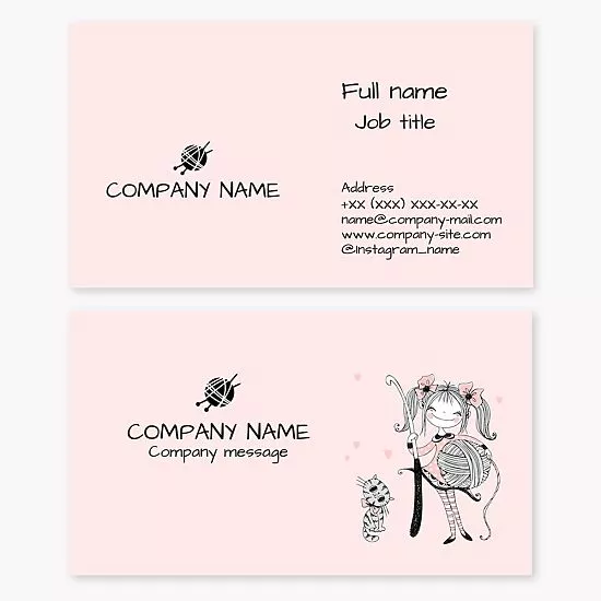 Knitting Crocheting Weaving Sewing Business Card Template