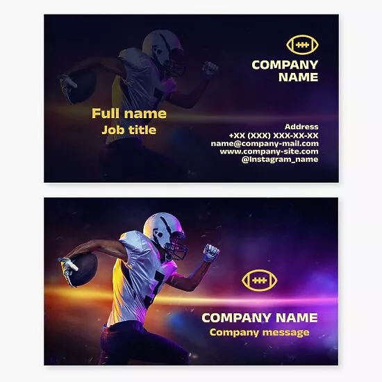 Football Sports Coach Business Card Template