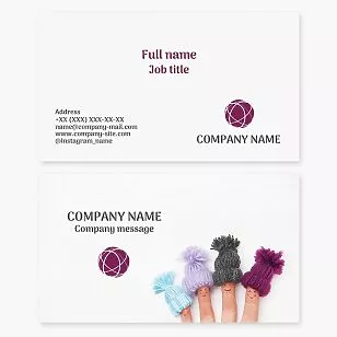 Knitting Business Card Template