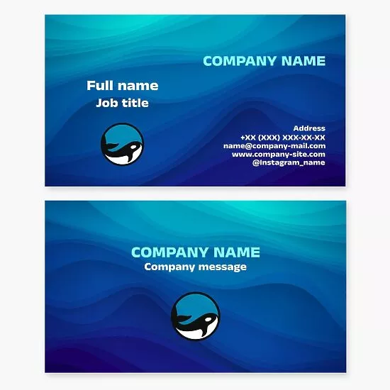 Orca Killer Whale Logo Business Card Template