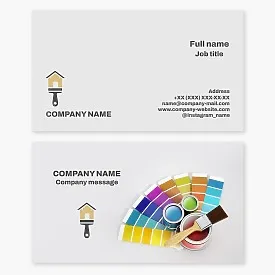 Business card template. Color studio. Painting works.