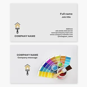Business card template. Color studio. Painting works.