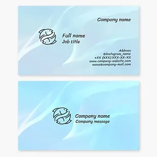 Fish logo business card template. Fish breeding, catching, supply.