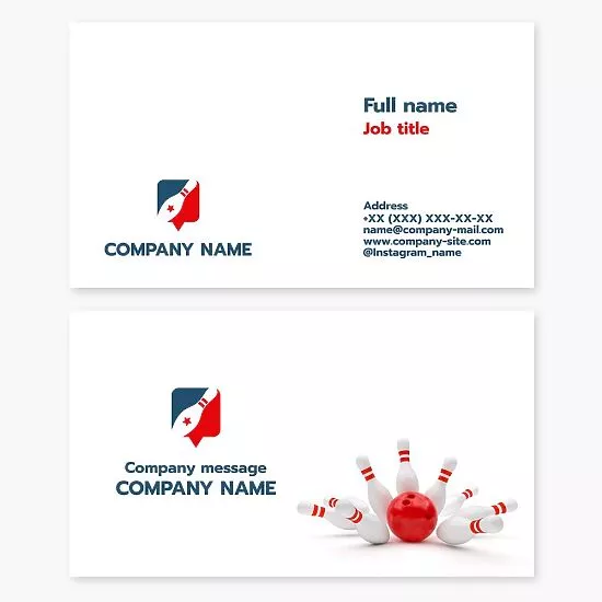 Bowling Business Card Template