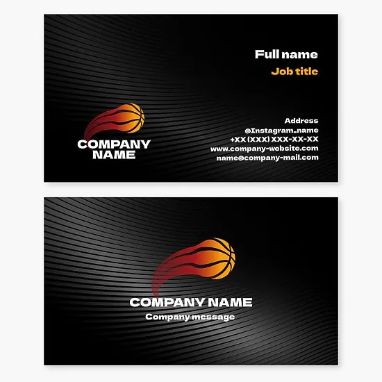 Basketball logo business card template. Basketball team.