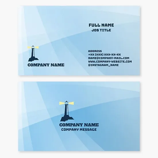 Business card template "Lighthouse." A symbol of hope, salvation, safety, resilience, and perseverance.