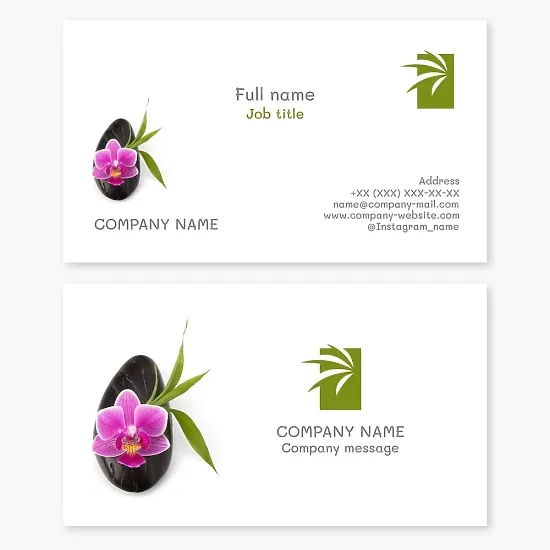 Spa treatments business card template.