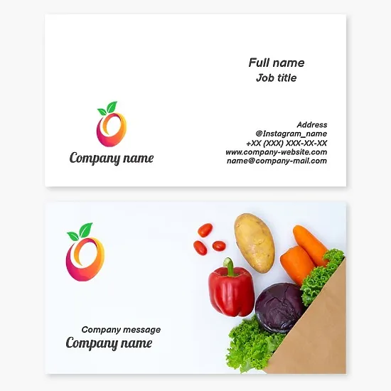Vegetable Business Card Template