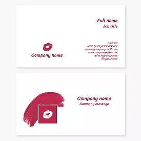 Business card template. Lips, heart. Lip shape and volume modifications. Contour plastic surgery, Botox. Cheiloplasty.
