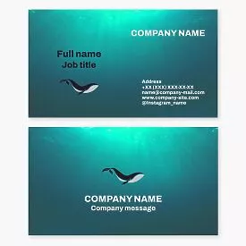 Whale Logo Ocean Themed Business Card Template