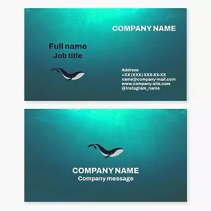 Whale Logo Ocean Themed Business Card Template