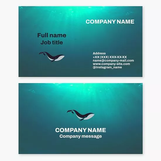 Whale Logo Ocean Themed Business Card Template