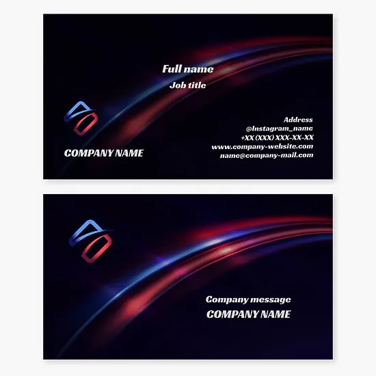 Business Card Template "Movement. Intersection. Break. Impulse"