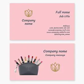 Business card template Cosmetics, make-up