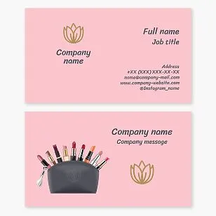 Business card template Cosmetics, make-up