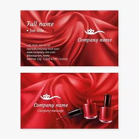 Red Silk Makeup Artist Busienss Cards