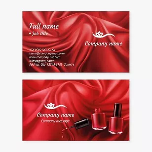 Red Silk Makeup Artist Busienss Cards