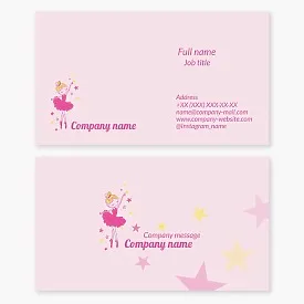 Business card template. Children's fairy. Children's ballet studio.