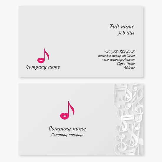 Music business card template