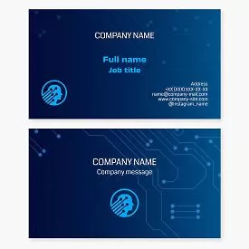 Tech Head Business Card Template