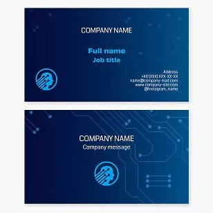 Tech Head Business Card Template