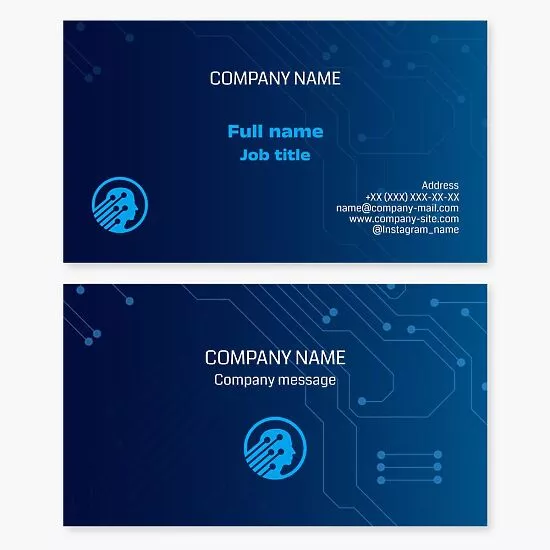 Tech Head Business Card Template