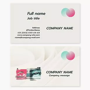 Creative Business Card Template with Abstract Face Design