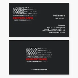 Business card template in a brutalist grunge style. US flag. Patriotism.