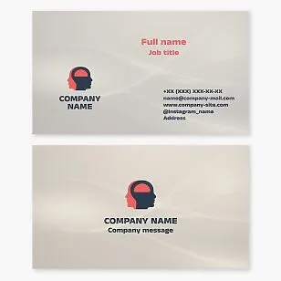Business card template. Psychologist. Two faces, one brain.