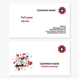 Business card template for poker, casino