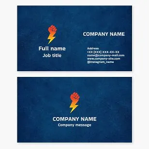 Business card template. Electrical equipment. Electrician.