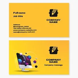 Business card template. Web designer, programmer, html layout designer. Web studio.