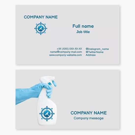Business card template Cleaning company