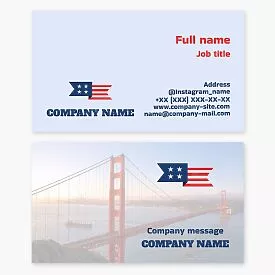 Abstract American Flag | Golden Gate Bridge | City Business Card Template