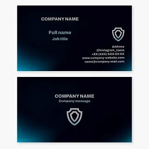 Business card template "Shield". Security. Security agency.