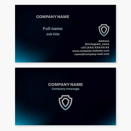 Business card template "Shield". Security. Security agency.