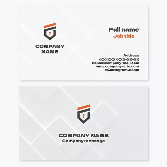 Abstract Lock Logo | Security & Protection Business Card Template