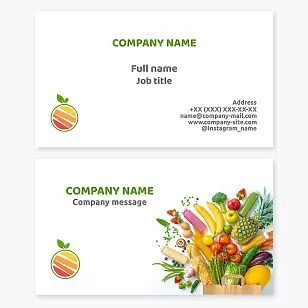 Supermarket Groceries Business Card Template