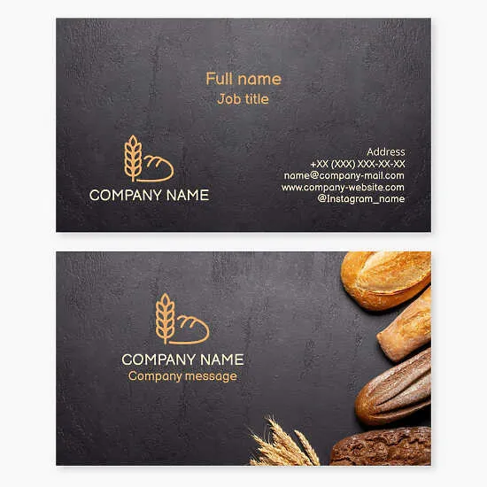 Bread Bakery Business Card Template