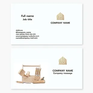Carpentry Woodworking Business Card Template