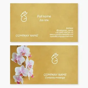Rabbit | Floral Design | Plants for Home and Office | Business Card Template
