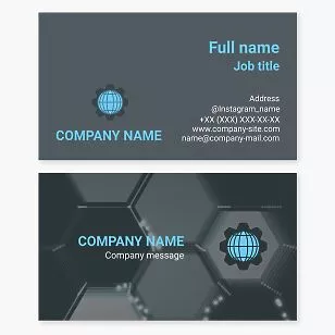 Globe Gear | Hexagon Design Business Card Template