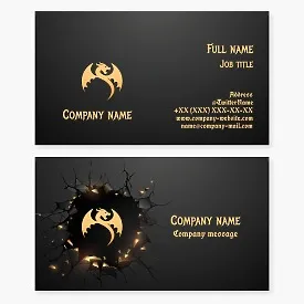 Golden Dragon Business Card Template. Computer Games, Club.