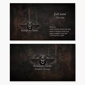 Biker Skull Logo Business Card Template