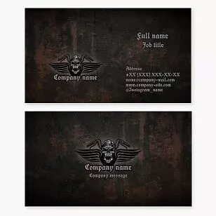 Biker Skull Logo Business Card Template