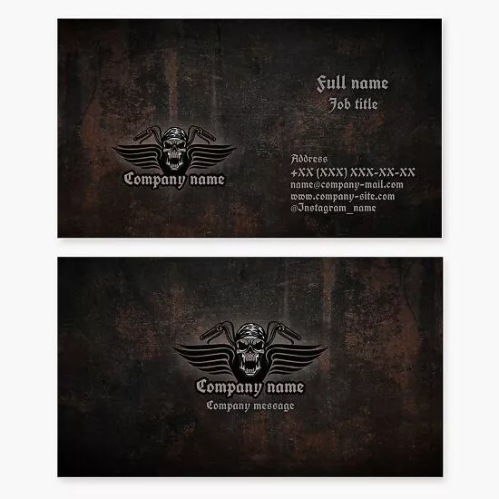 Biker Skull Logo Business Card Template