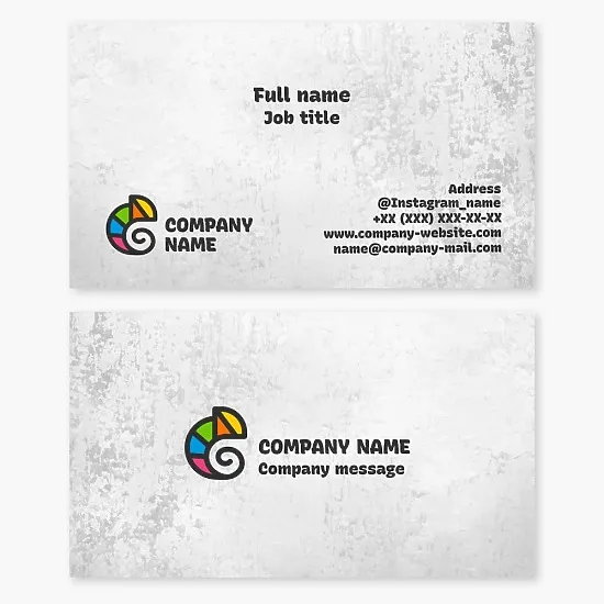 Color Chameleon. Business card template for a color studio. Paints, varnishes, enamels. Painting services.